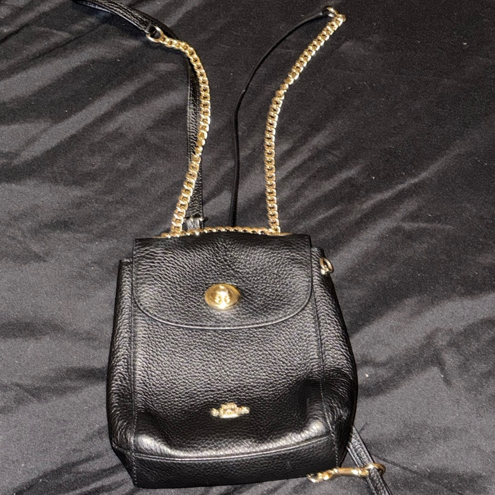 Coach Convertible Mini Backpack Crossbody In Black